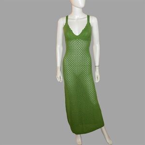 Elegant Green‎ Crotchet Cover Up Maxi Dress